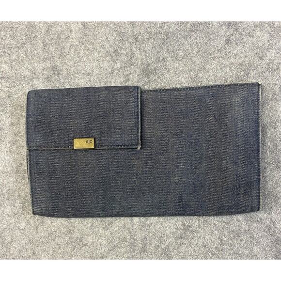 Armani Exchange Purse Womens Blue Denim A/X Clutch / Wallet - Picture 1 of 12